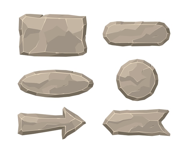 Stone elements of interface flat illustration