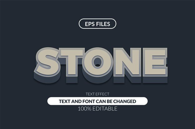 stone strong rough concrete grey 3d editable text effect. eps vector file