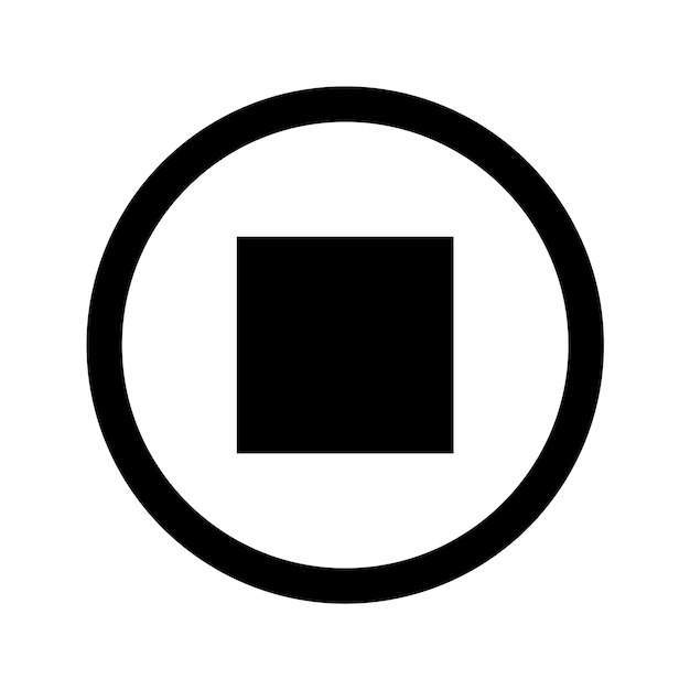 Stop button icon simple vector design