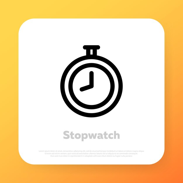 Stopwatch icon. Chronometer. Vector line icon for Business and Advertising