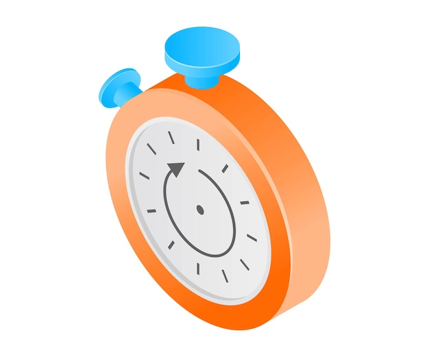 stopwatch with isometric style arrow direction