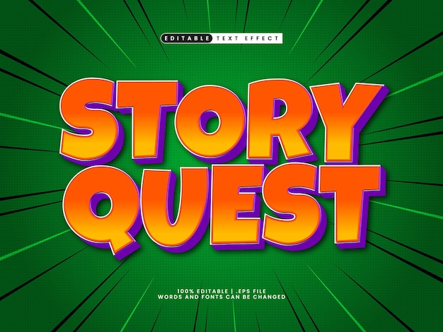 story quest editable text effect in game and happy text style