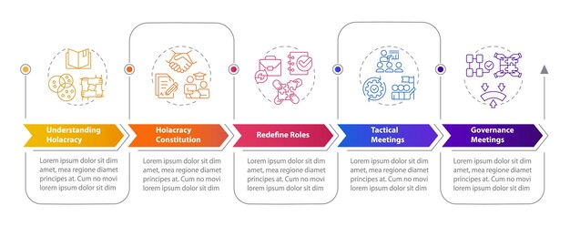 Strategy implementing rectangle infographic template