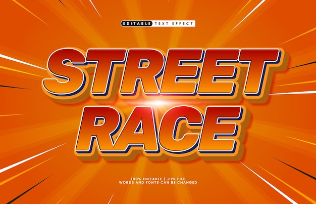 street race editable text effect with a racing and speed text style