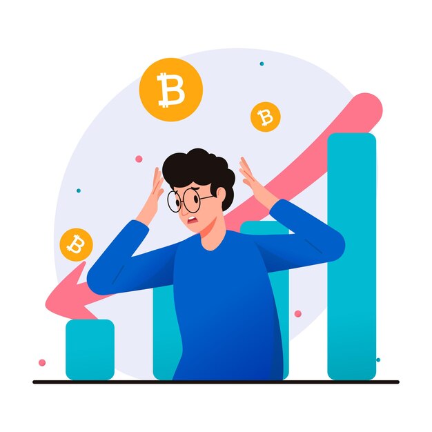 stressed man finds out the bitcoin market is down