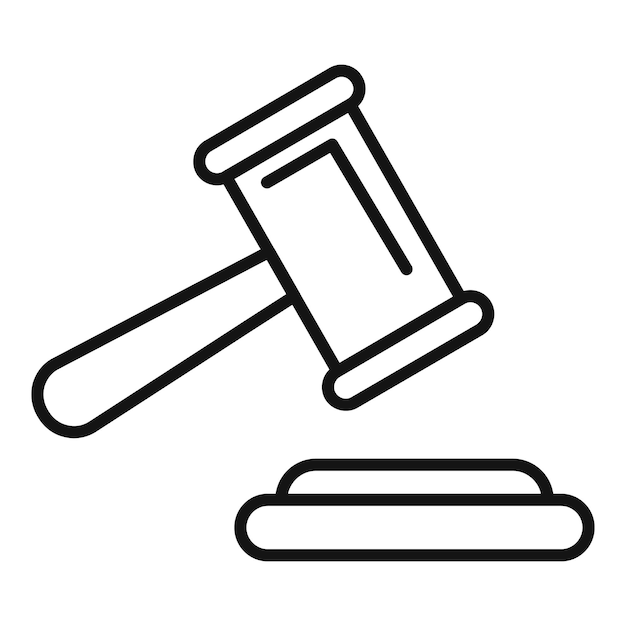 Striking gavel icon showing justice