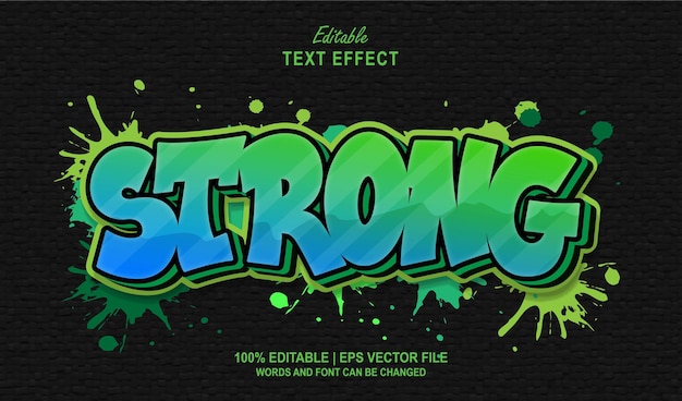 strong editable text effect style graffiti
