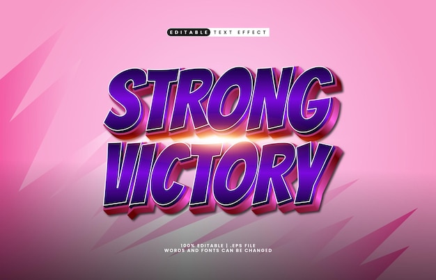strong victory editable text effect with a super and brave text effect