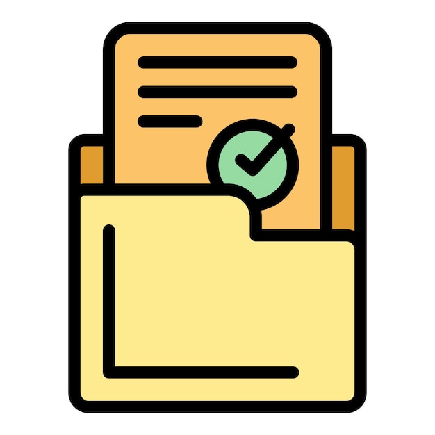 Study folder icon outline vector Education office Public student color flat