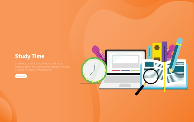 study time students illustration banner