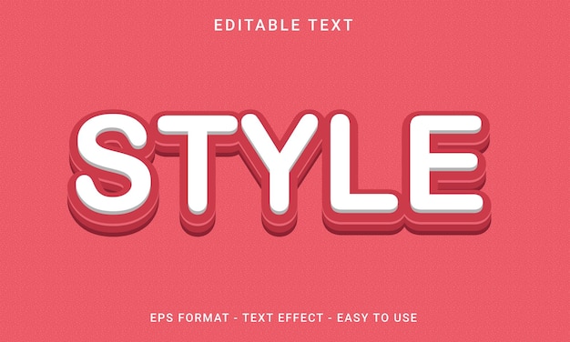 style 3d editable text effect style