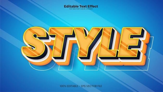 style editable text effect in modern trend style