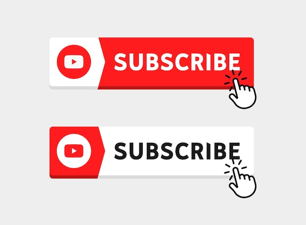 Subscribe button 3d with youtube logo for social media icons banners