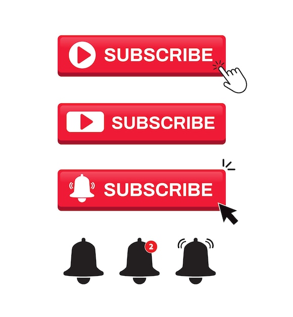 Subscribe button on white background