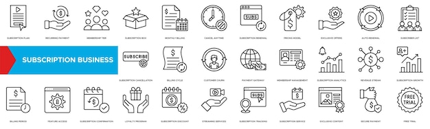 Subscription business icon Subscription Plan Recurring Payment Membership Tier