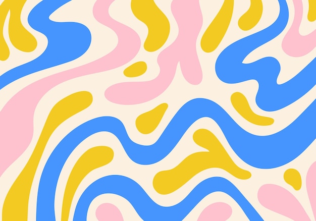 summer background with colorful leaking line in bright blue, pink, yellow colors.