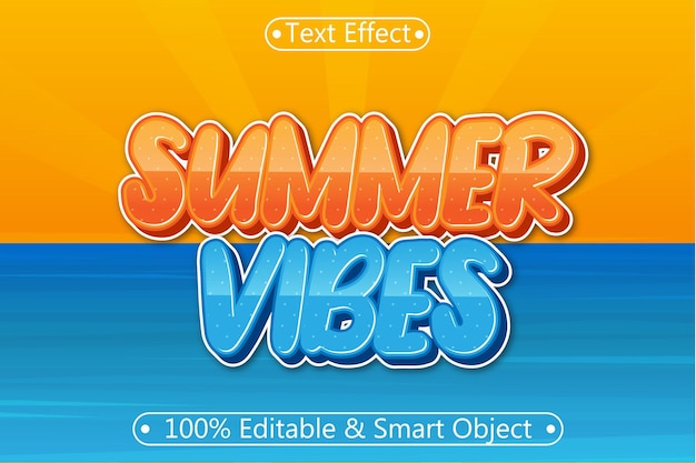 summer vibes editable 3 dimension emboss modern style