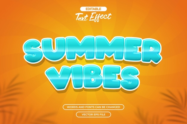 summer vibes editable text effect with orange background