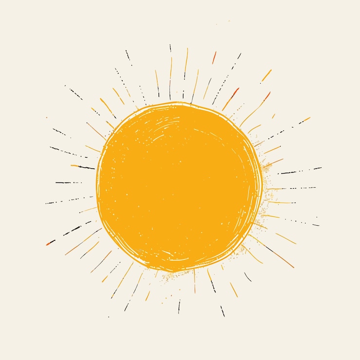 Vektor sun doodle style