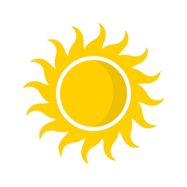 sun icon vector design template in white background