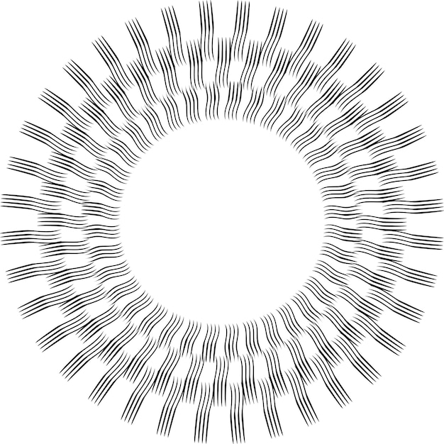 Sun rays abstract hand drawn brushes rays sun circle ray