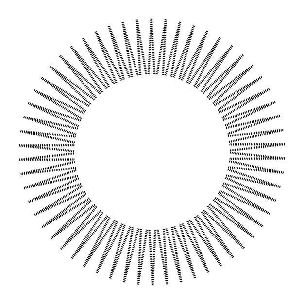 Sun shaped round frame with rays isolated vector drawing