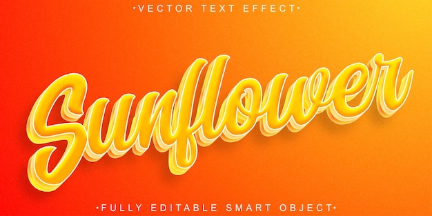 sunflower vector fully editable smart object text effect