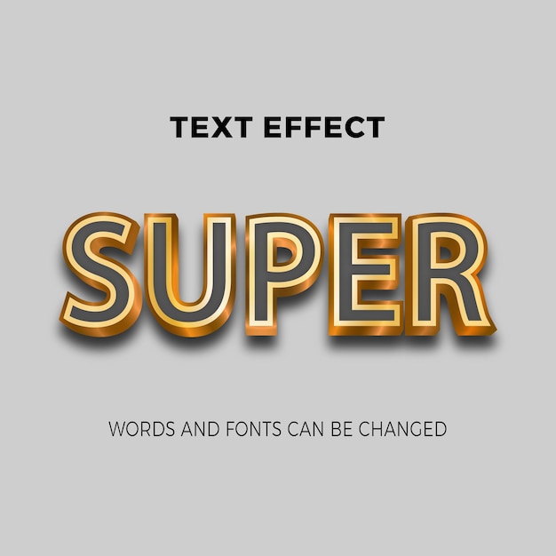 super 3d text effect editable vector file