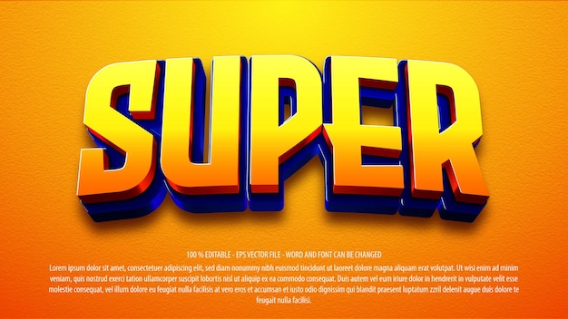 super hero 3d editable text effect