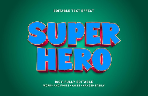super hero editable text effect in happy and kids text style