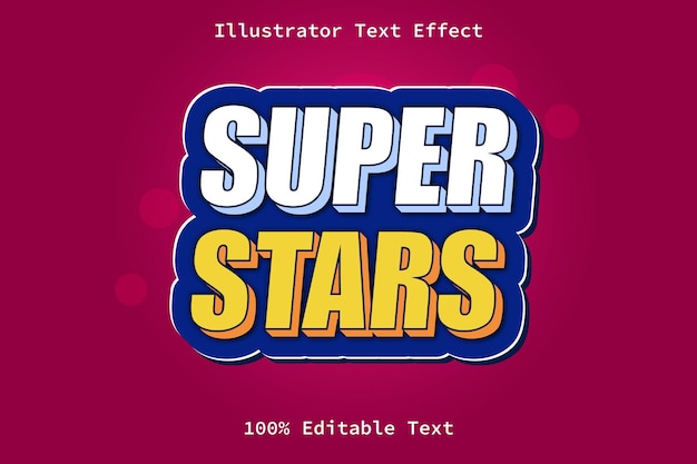 Super hvězdy s moderním herním stylem, editovatelný textový efekt
