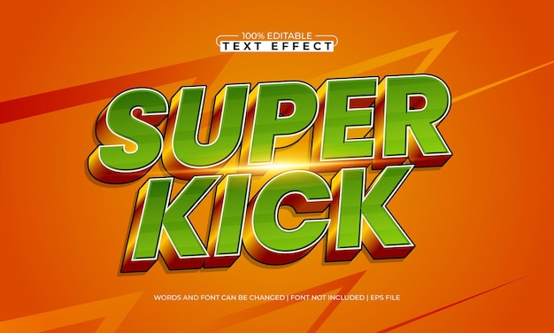 super kick editable text effect with a race and sport text style