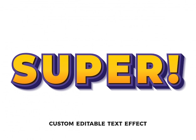 Super oranžový textový efekt. upravitelný styl písma