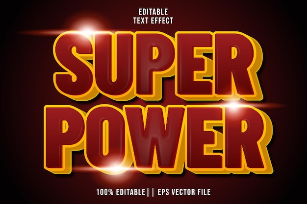 super power editable text effect 3d modern style