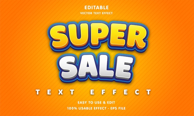 super sale editable text effect with modern and simple style