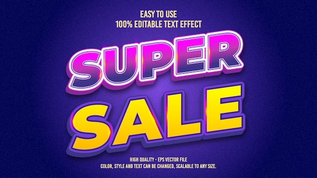 super sale modern editable text effect vibrant color hot sale 3d text effect style vector template