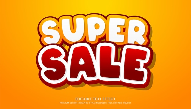 super sale text effect template with minimalist style and bold font concept use for advertisin
