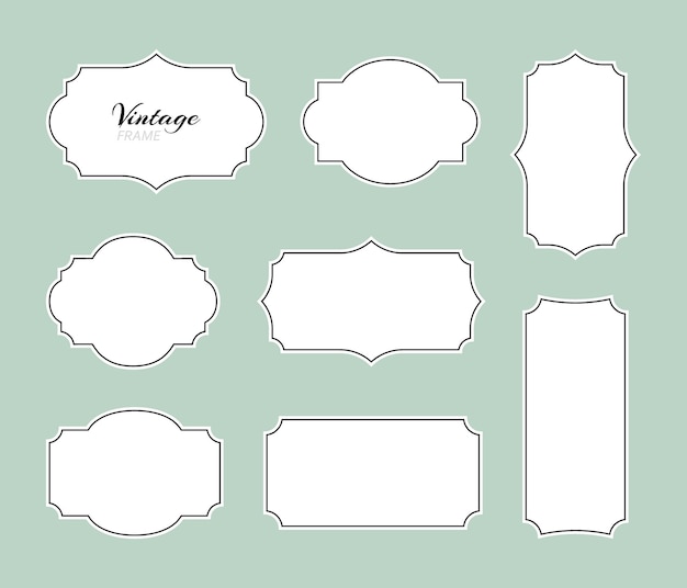 super set different vintage frames retro style vintage frames vector illustration graphic design