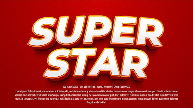 super star bold 3d style editable text effect