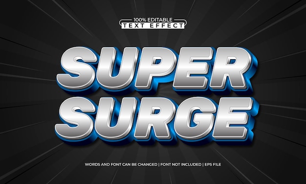 super surge editable text effect with a super and power text style