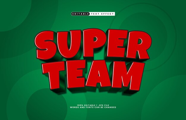 super team editable text effect with a hero and kids text style