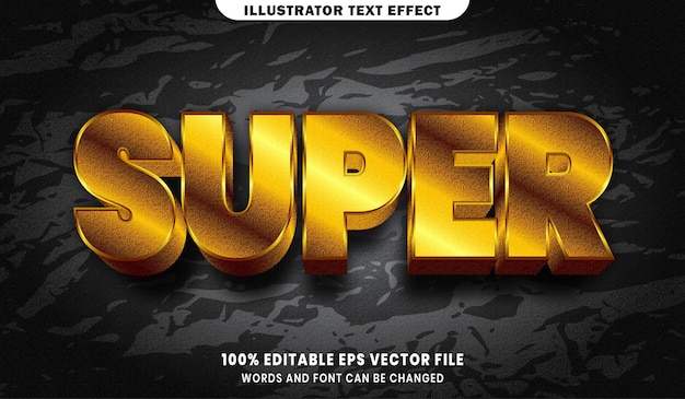 Super text, font gold style editable text effect