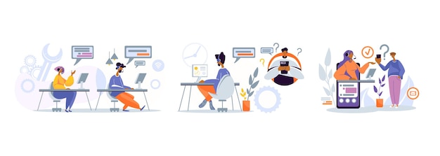support workers on their workplaces help clients solve problems online