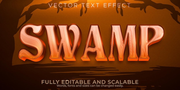Swamp mud text effect, editable magic and scary text style