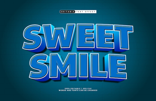 sweet smile editable text effect with a game and joy text style