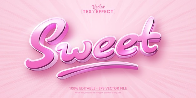 Sweet text cartoon style editable text effect