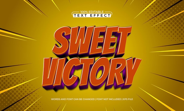 sweet victory editable text effect with a play and joyful text style