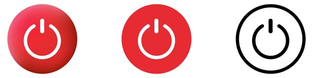 Switch off or turn off power red and line black button vector
