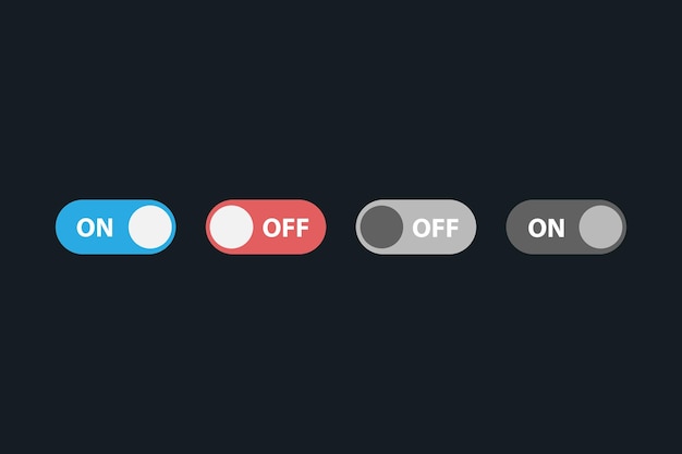 switch toggle vector set. off and on button