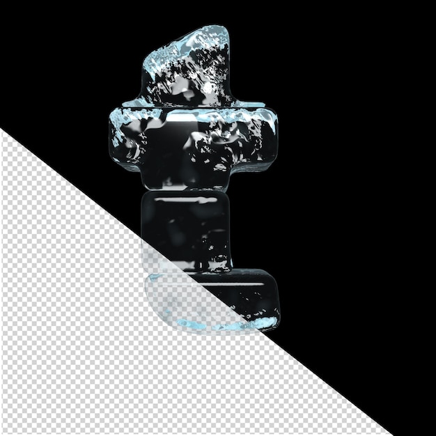 Symbol je tvořen ledovým písmenem t